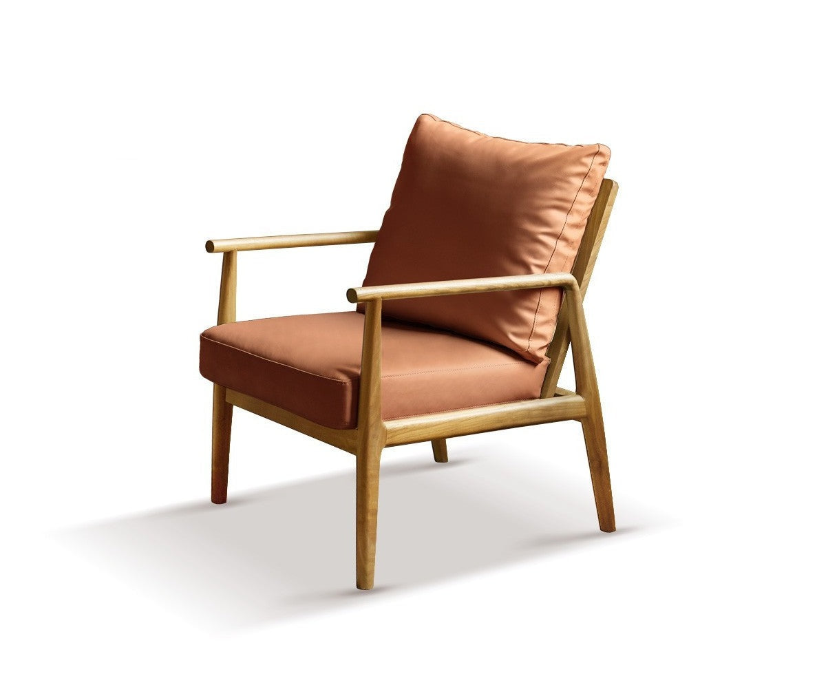 Leisure armchair & footstool Black Walnut solid wood"