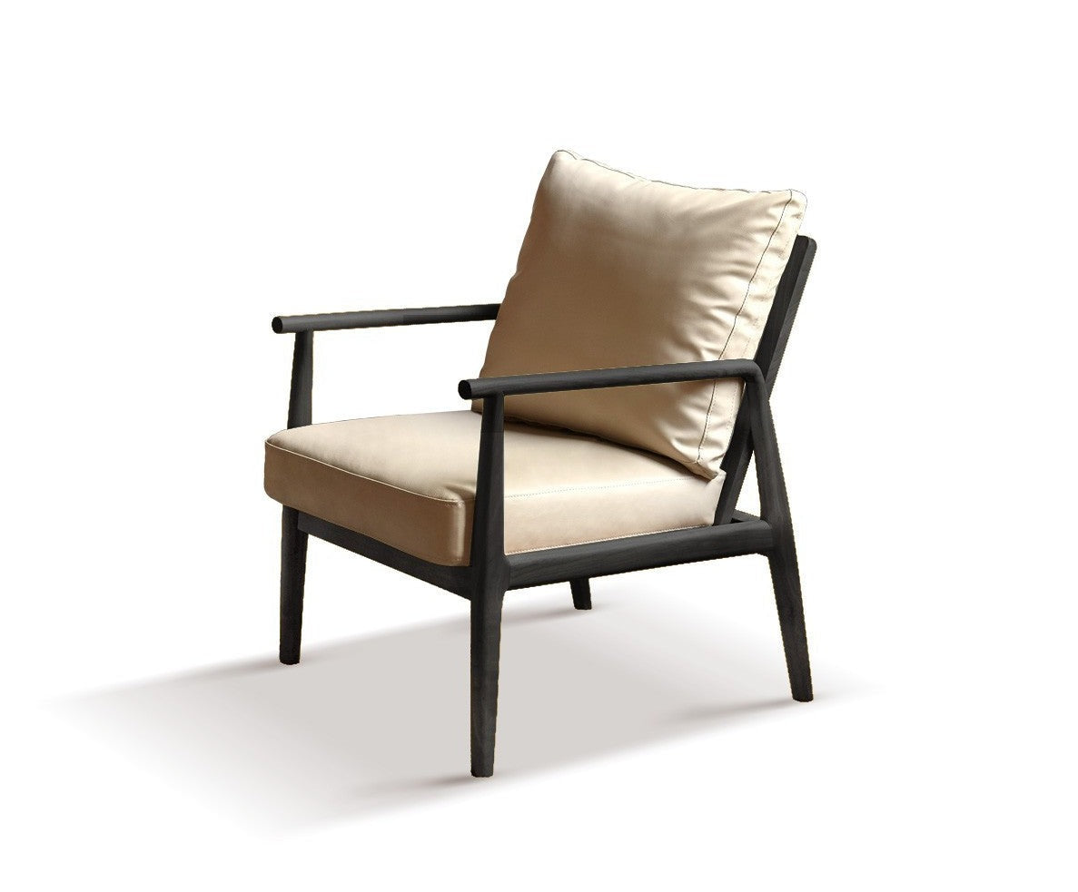 Leisure armchair & footstool Black Walnut solid wood"