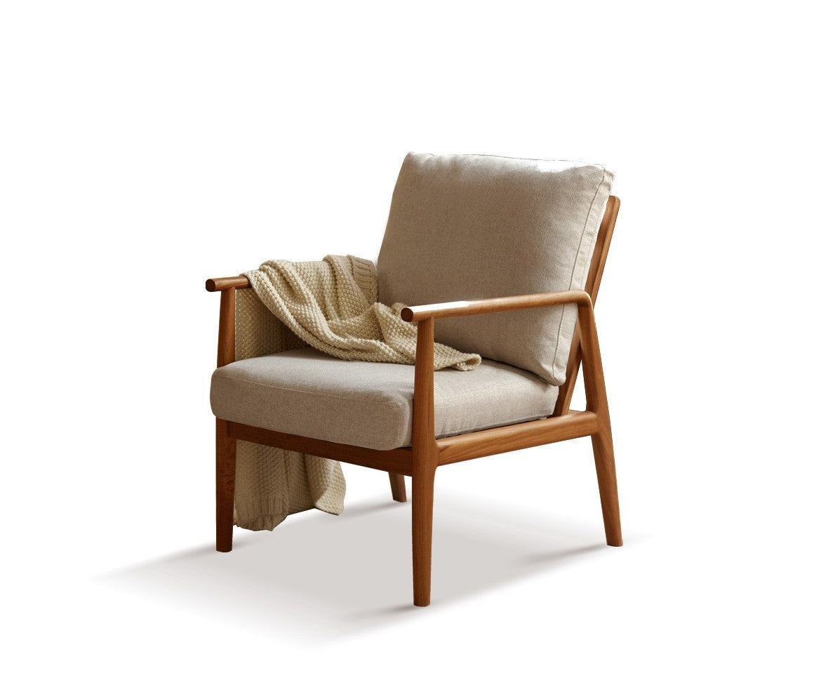 Leisure armchair & footstool Black Walnut solid wood"