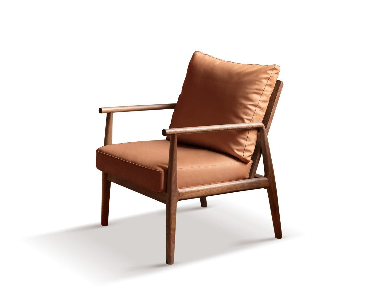 Leisure armchair & footstool Black Walnut solid wood"