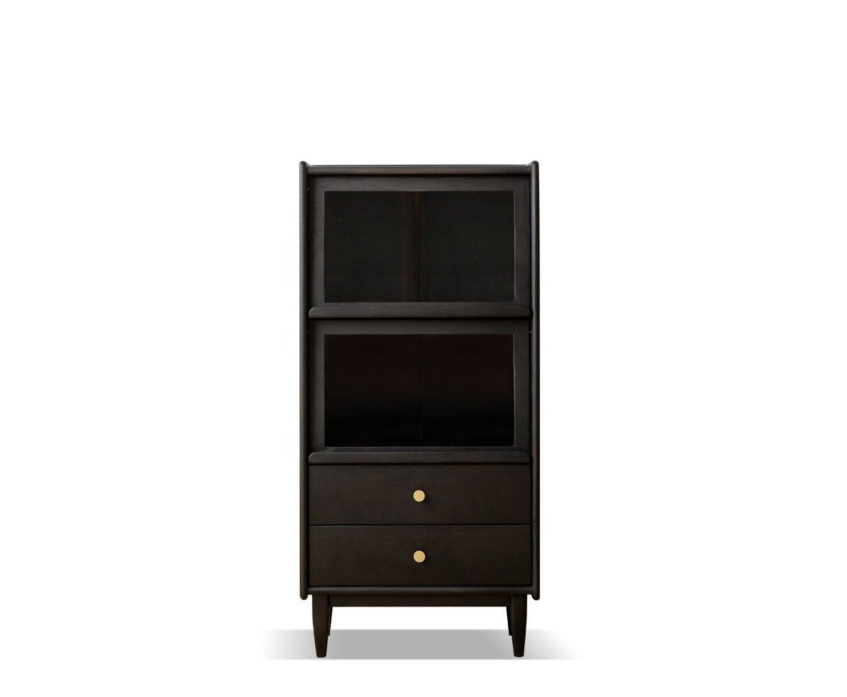 Side cabinet LED lights Smoked Oak solid wood"