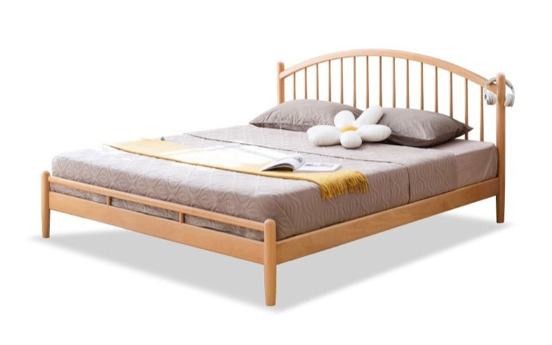 European Beech, Poplar Solid Wood Bed