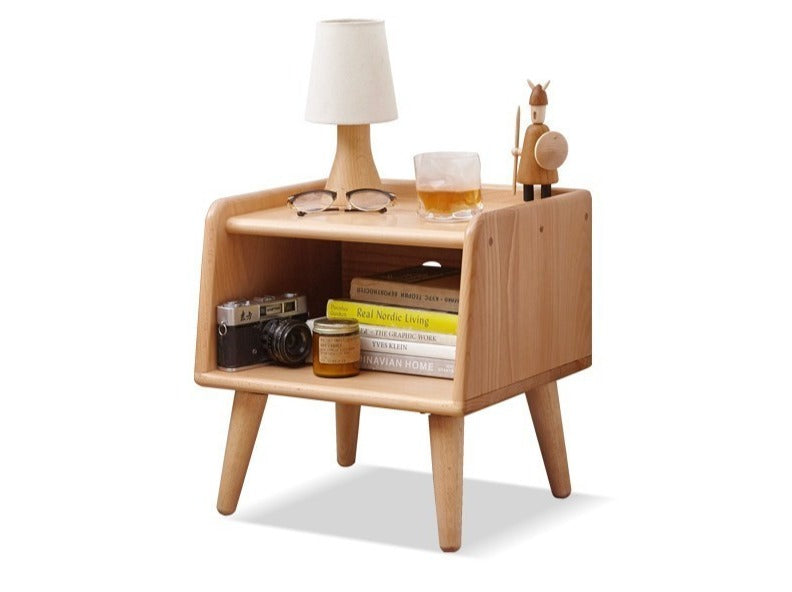 Beech solid wood Fully open nightstand