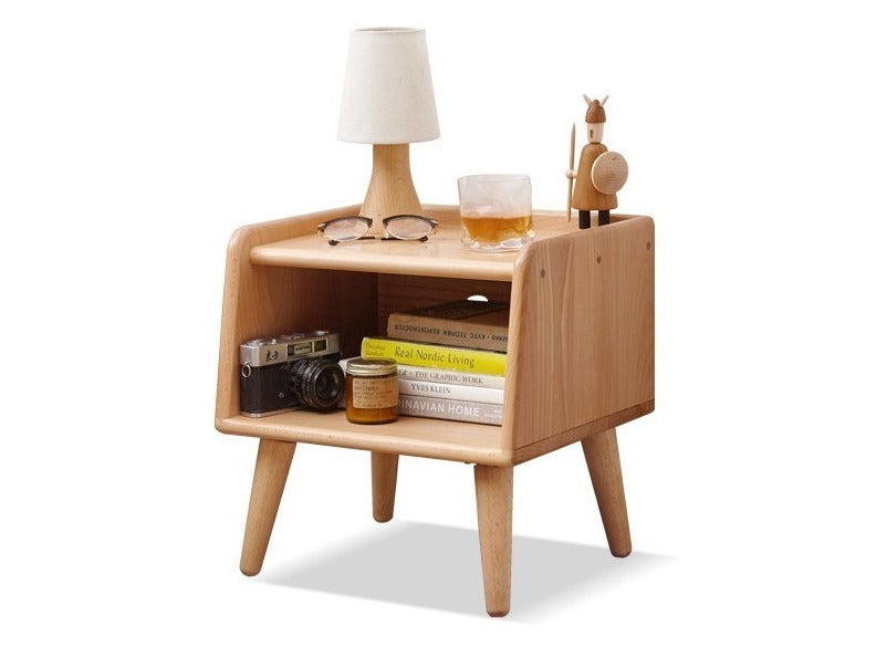 Beech solid wood Fully open nightstand