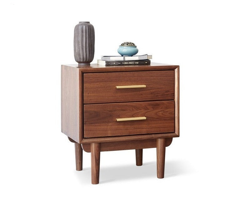 Black Walnut Solid Wood Nightstand.
