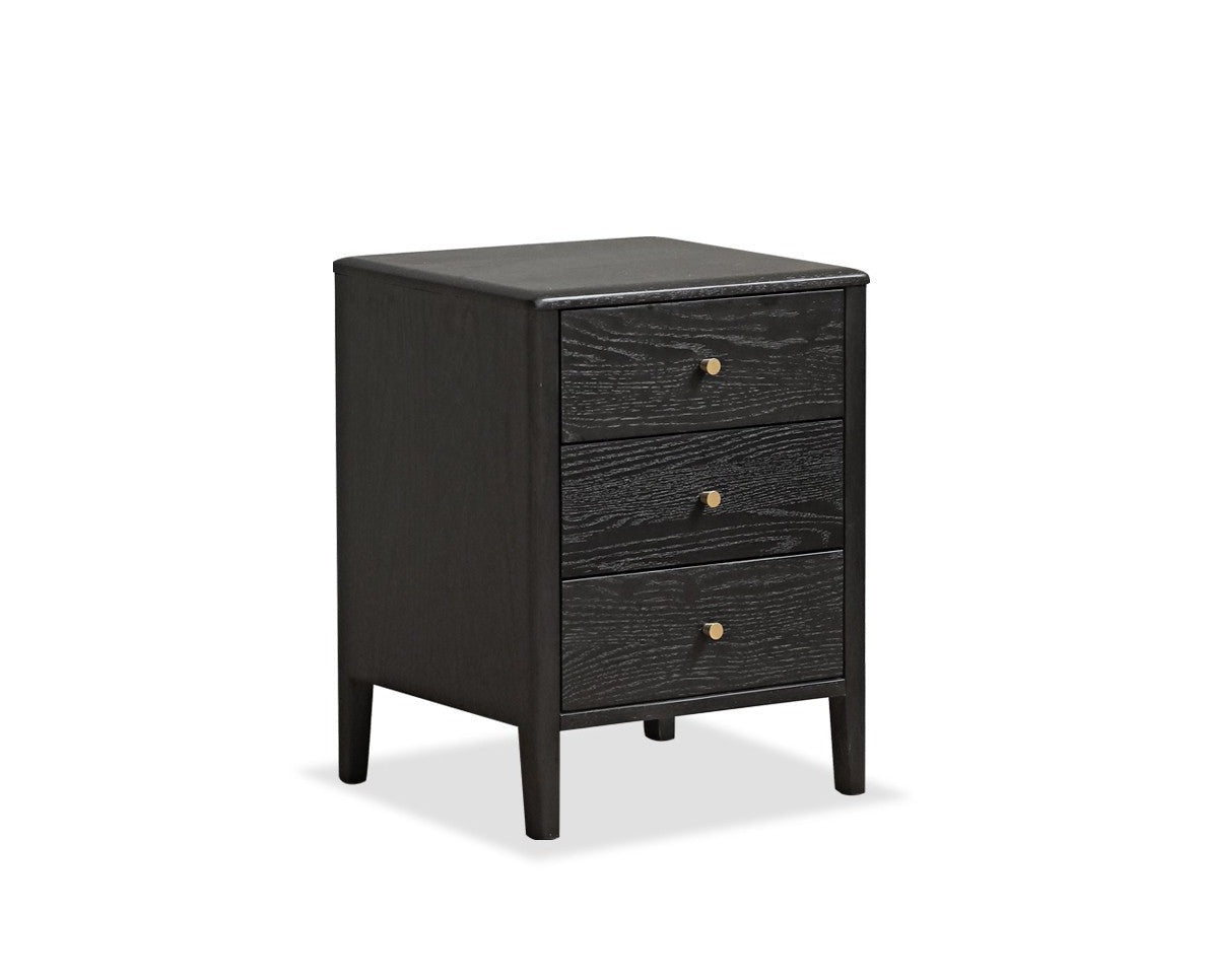 Oak solid wood retro smoky color Nightstand.