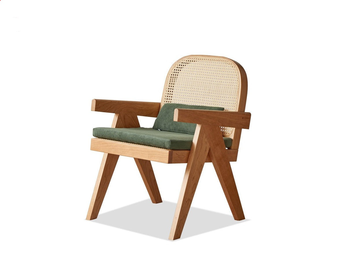 Armchair Cherry wood rattan*+