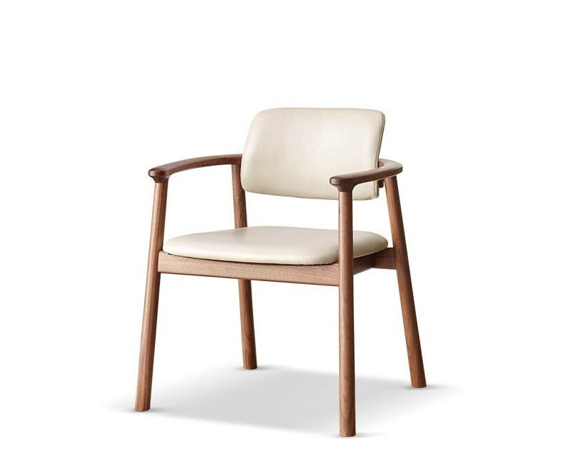 Black walnut upholstered armchair*