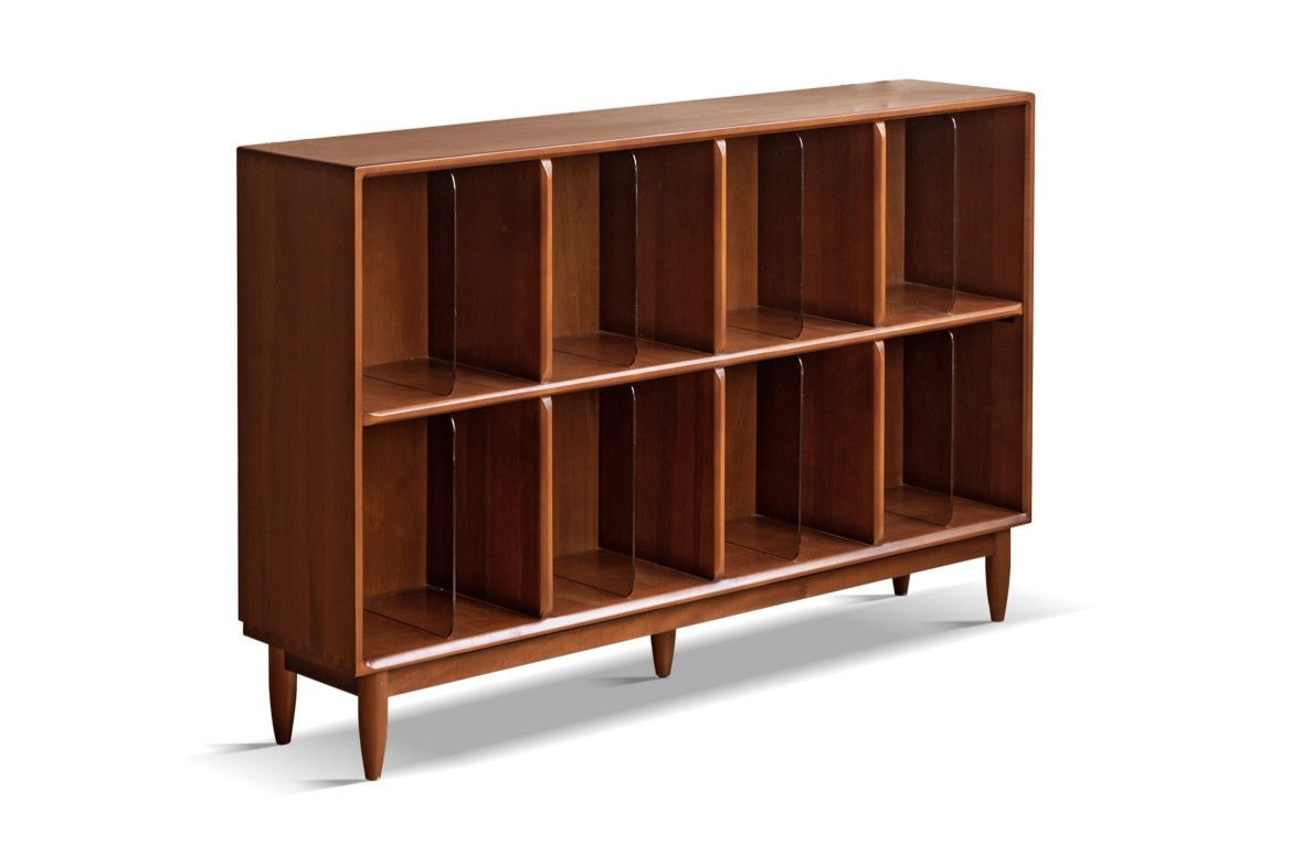 Cherry, Oak Solid Wood Bookshelf Lattice Cabinet