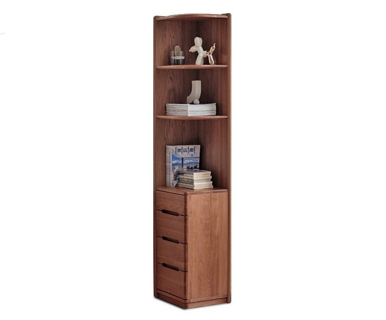 Corner cabinet floor-to-ceiling bookcase Oak solid wood"