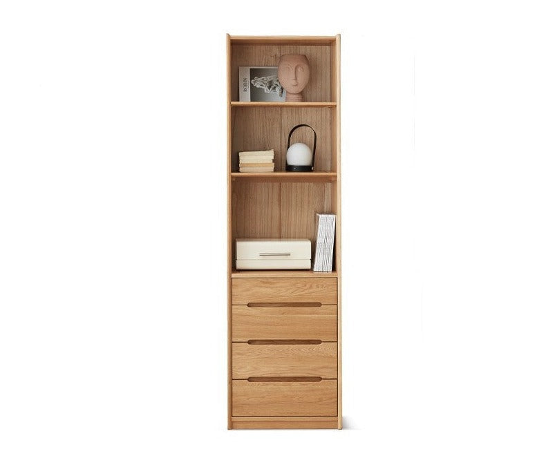 Oak Solid Wood Bookcase Free Combination Floor-to-ceiling Bookshelf