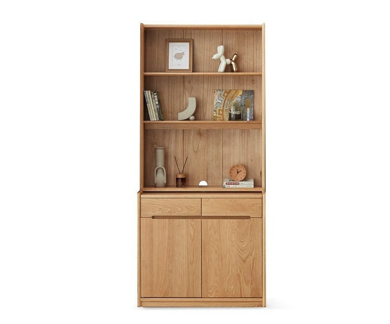 Oak Solid Wood Bookcase Free Combination Floor-to-ceiling Bookshelf