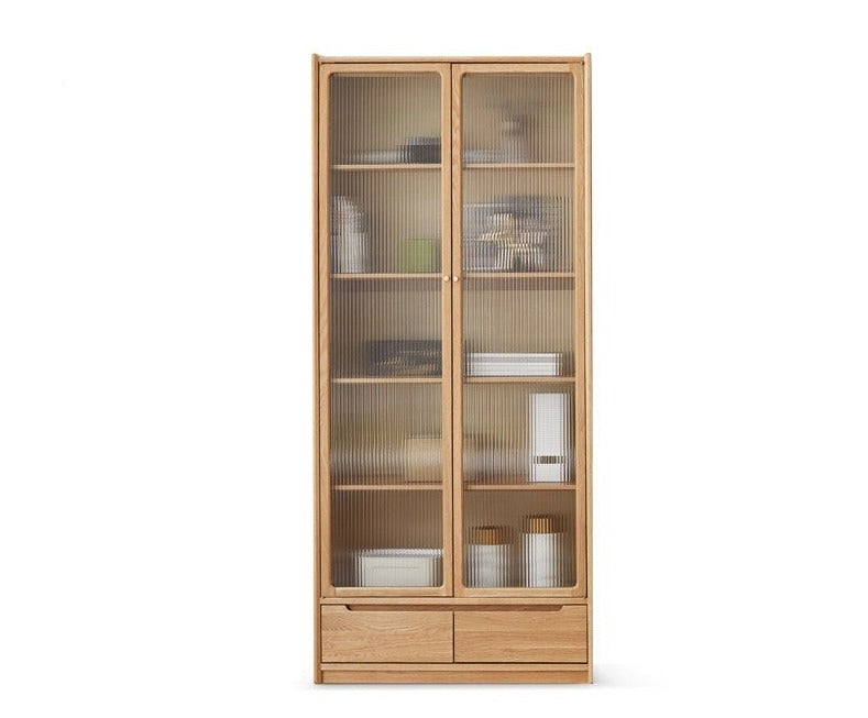 Oak Solid Wood Bookcase Free Combination Floor-to-ceiling Bookshelf
