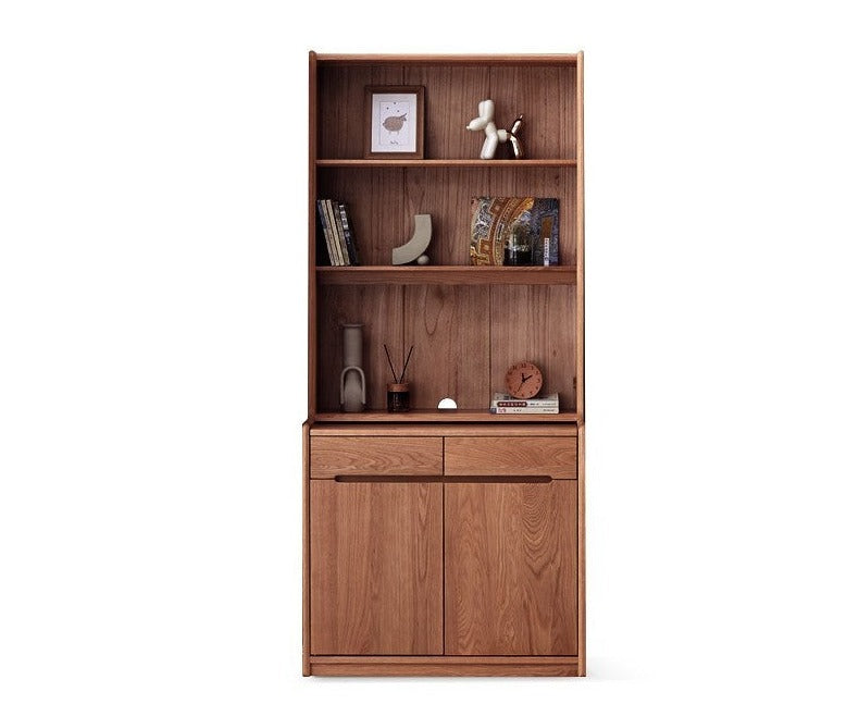Oak Solid Wood Bookcase Free Combination Floor-to-ceiling Bookshelf