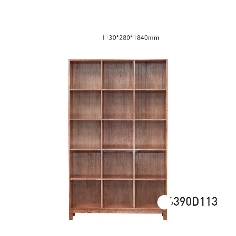 Oak solid wood bookcase free combination grid bookcase"