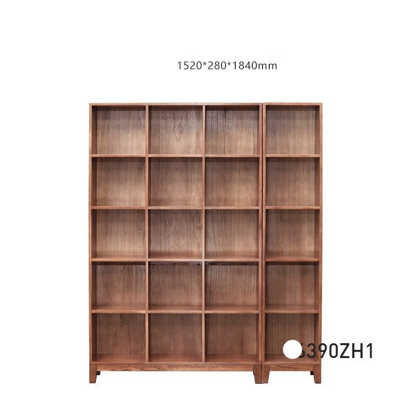 Oak solid wood bookcase free combination grid bookcase"
