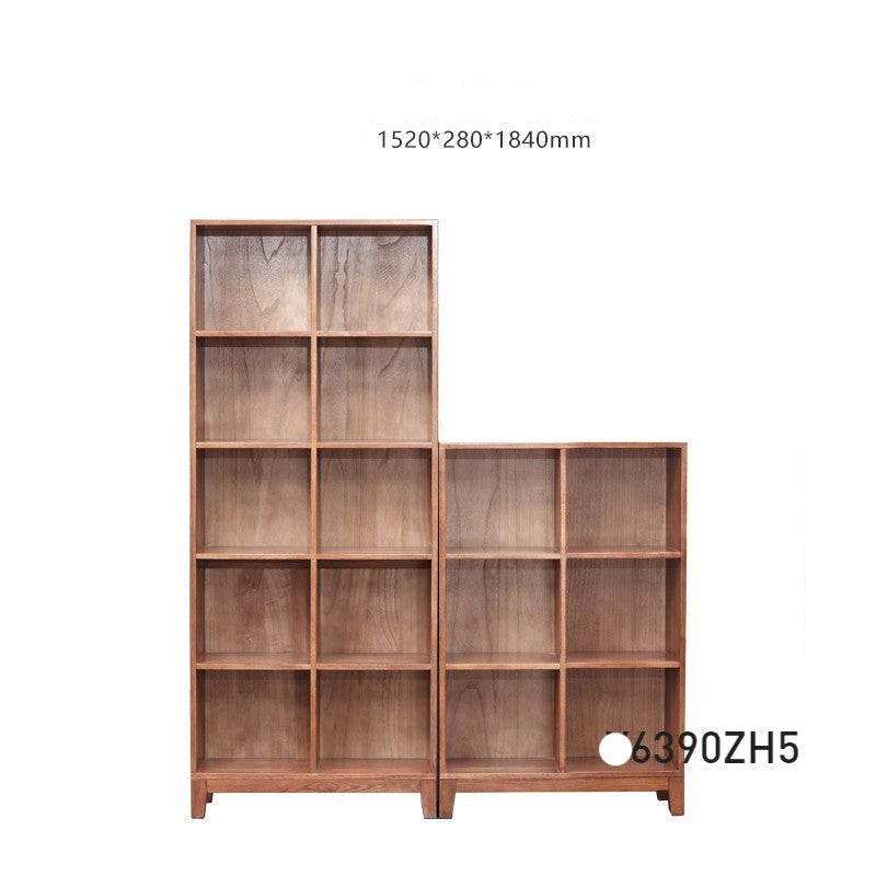 Oak solid wood bookcase free combination grid bookcase"