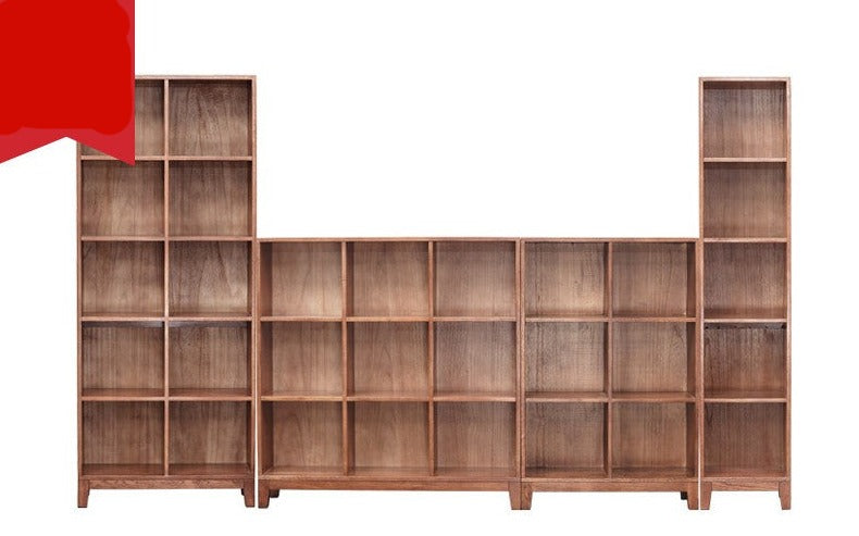 Oak solid wood bookcase free combination grid bookcase"