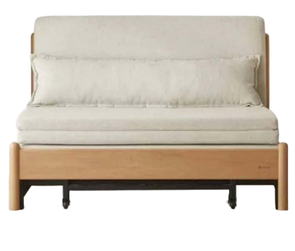 Beech Solid Wood Minimalist Pull-Out Sofa Bed