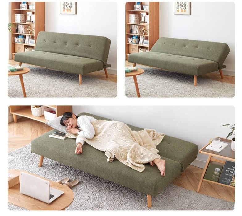 Beech Solid Wood Sleeper Sofa Modern Minimalist.