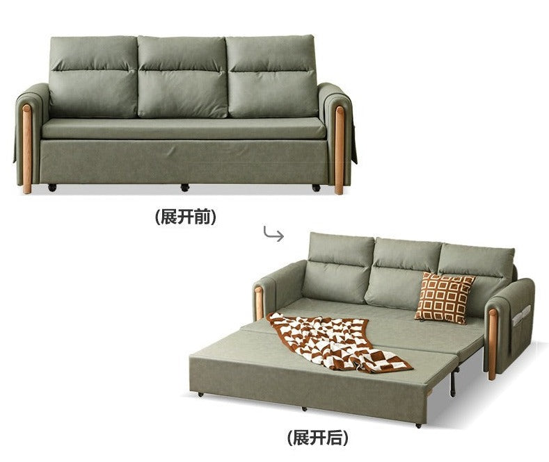 Fabric Sleeper sofa Ash solid wood+