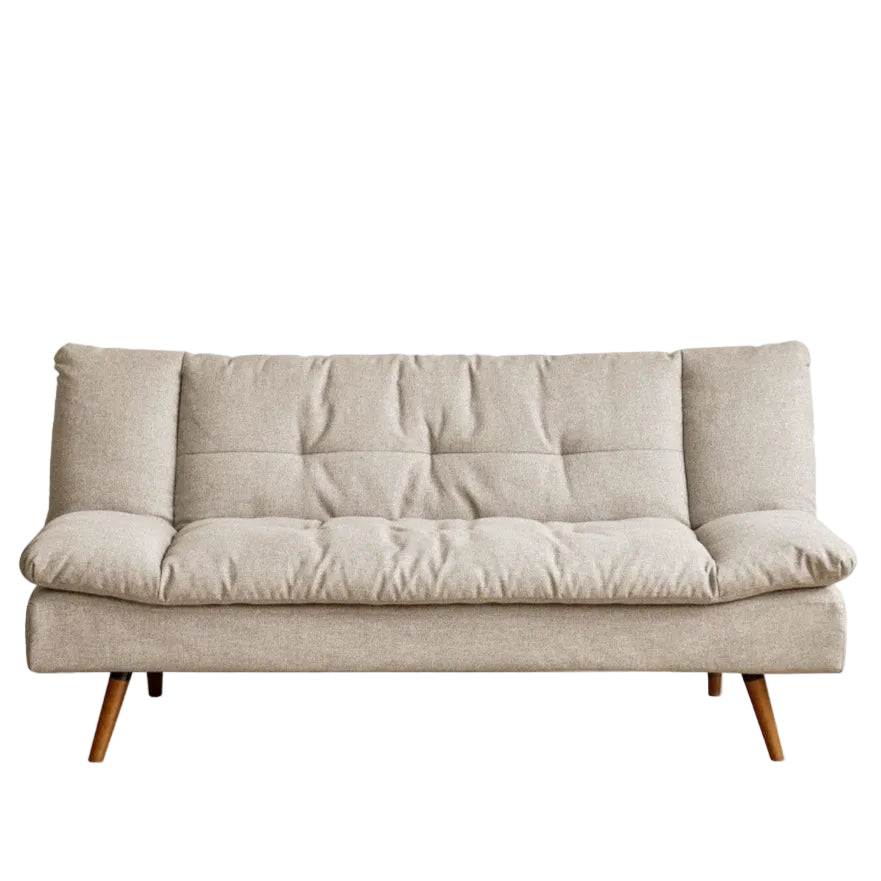 Linen Tufted Convertible Sofa Bed with Splayed Wood Legs