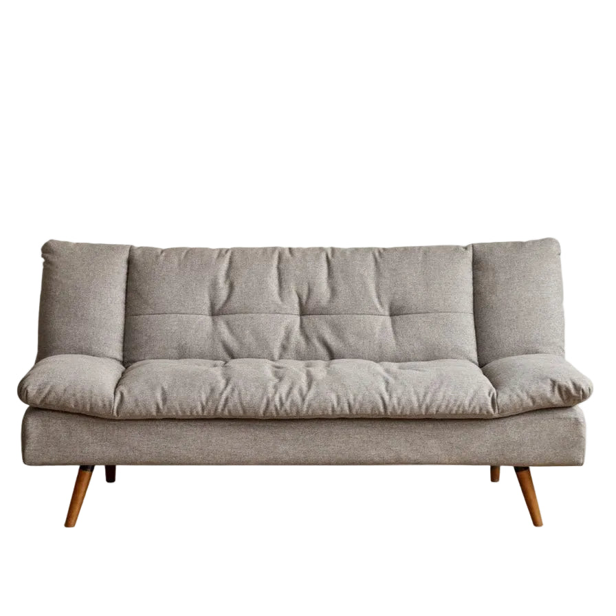Linen Tufted Convertible Sofa Bed with Splayed Wood Legs