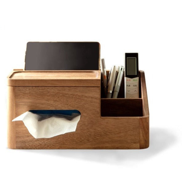 Black Walnut, Acacia Solid Wood Multi-Functional Tissue Box