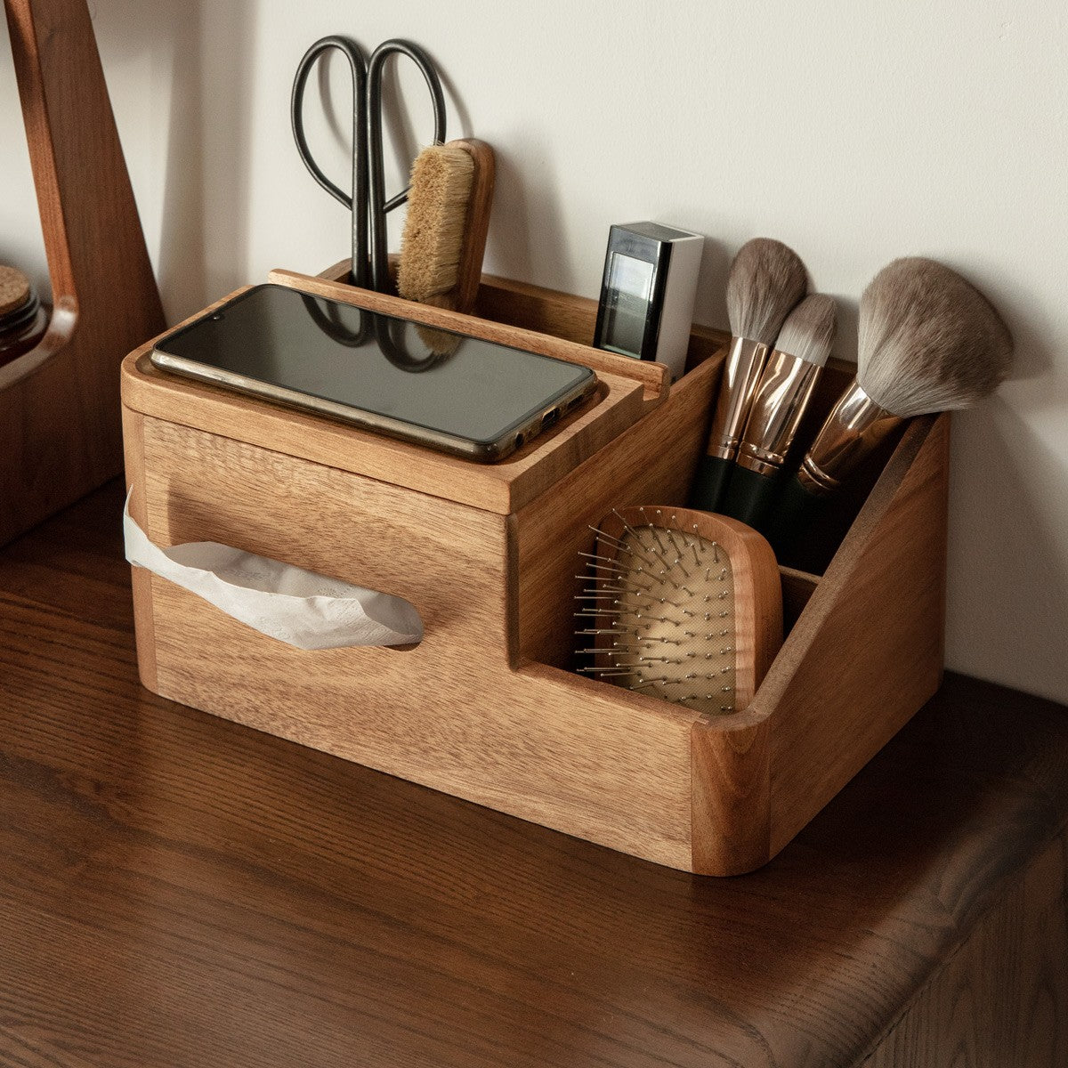 Black Walnut, Acacia Solid Wood Multi-Functional Tissue Box