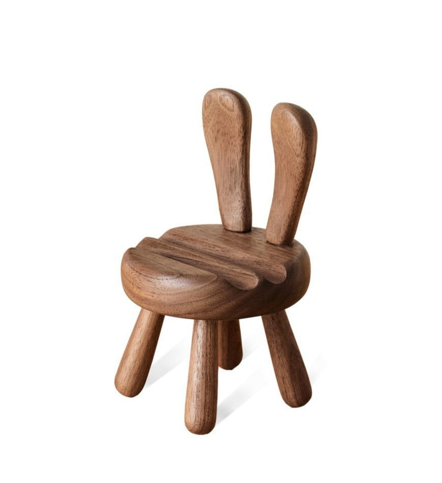 Black Walnut, Beech, Acacia Solid Wood Mobile Phone Holder Rabbit