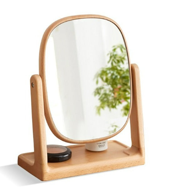 Black Walnut, Beech, Cherry Solid Wood Makeup Mirror