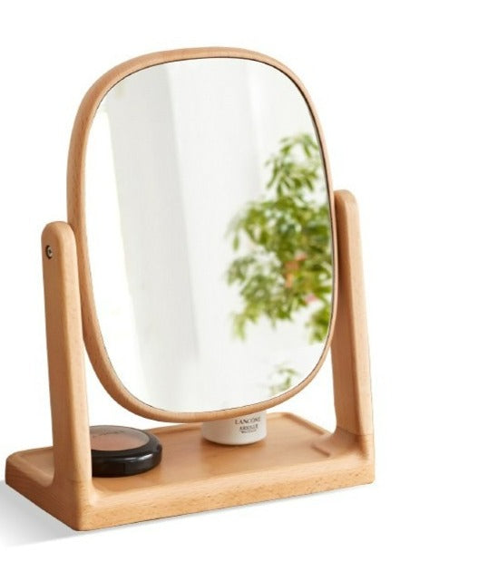 Black Walnut, Beech, Cherry Solid Wood Makeup Mirror