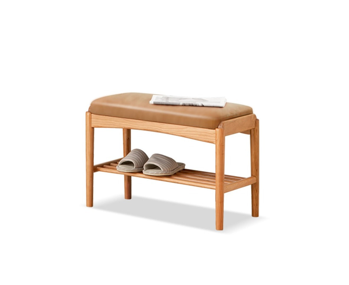 Shoe Storage Bench, Cherry wood, Oak solid wood"+