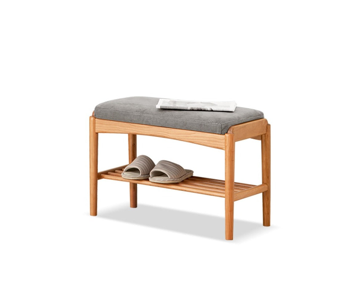 Shoe Storage Bench, Cherry wood, Oak solid wood"+