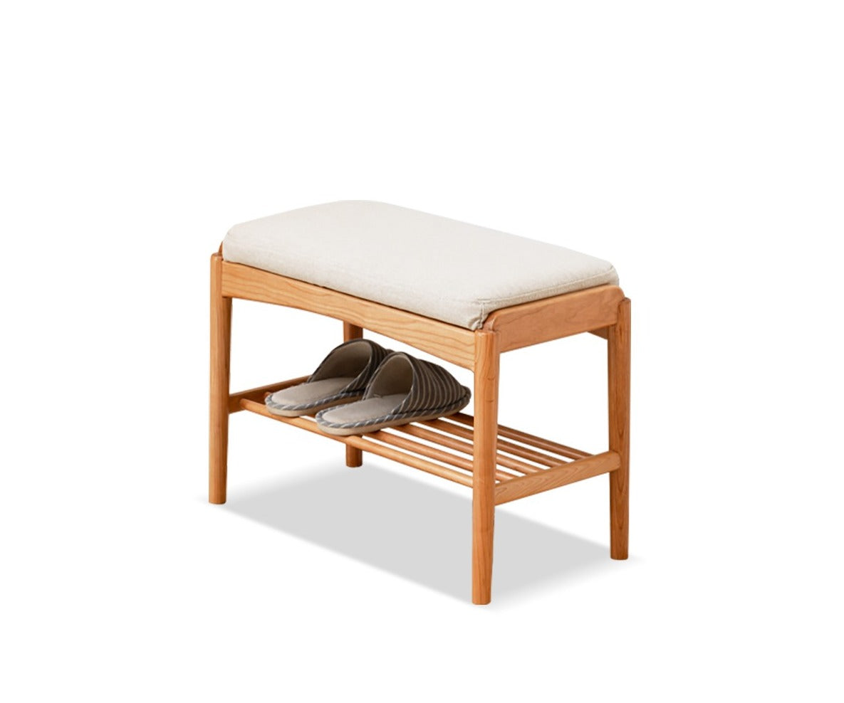 Shoe Storage Bench, Cherry wood, Oak solid wood"+