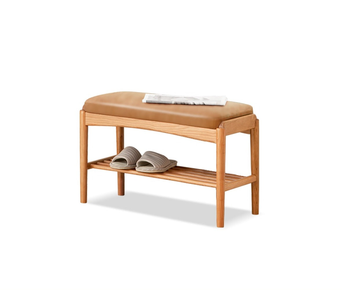 Shoe Storage Bench, Cherry wood, Oak solid wood"+