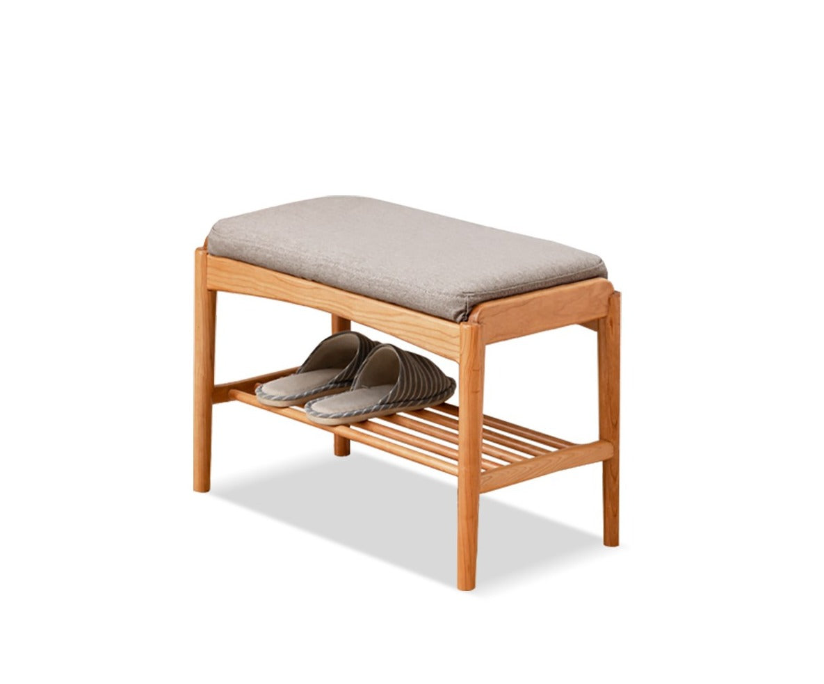 Shoe Storage Bench, Cherry wood, Oak solid wood"+