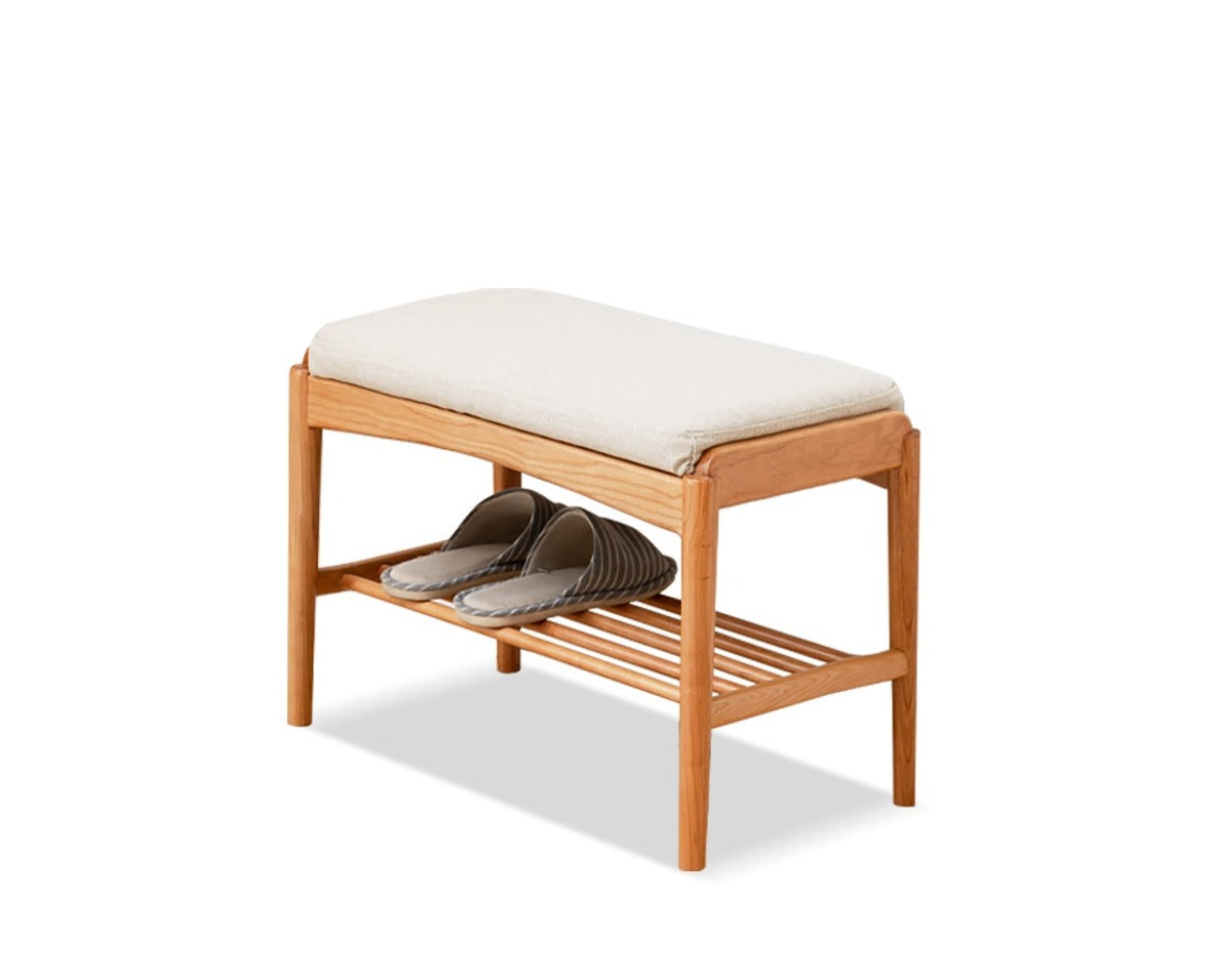 Shoe Storage Bench, Cherry wood, Oak solid wood"+