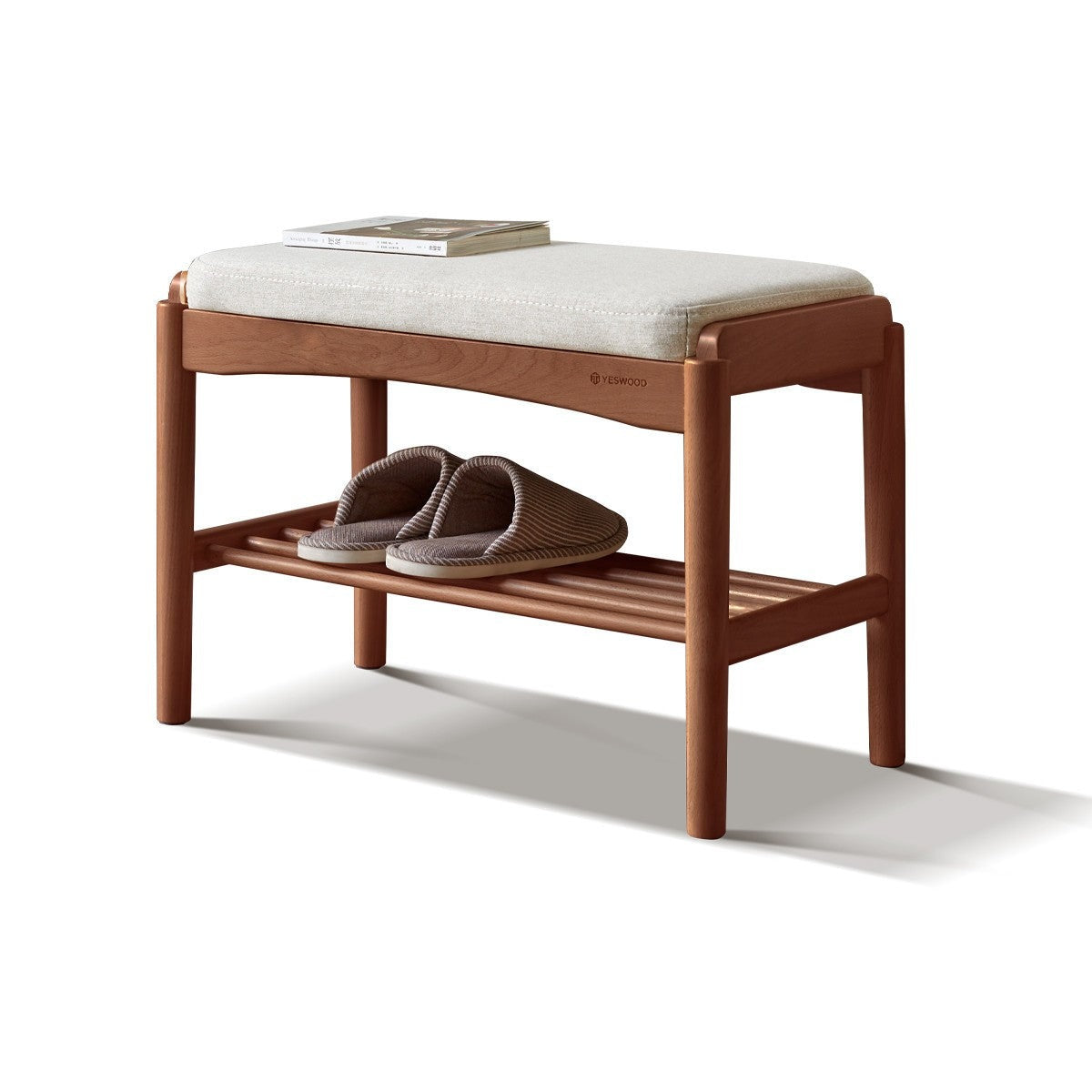 Shoe Storage Bench, Cherry wood, Oak solid wood"+