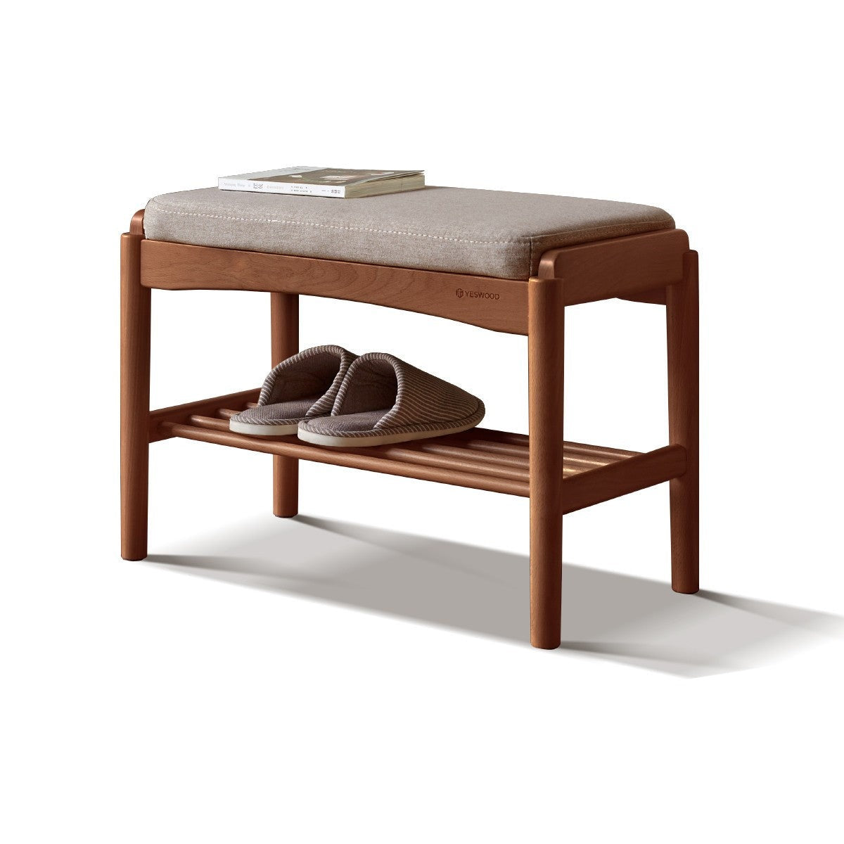 Shoe Storage Bench, Cherry wood, Oak solid wood"+