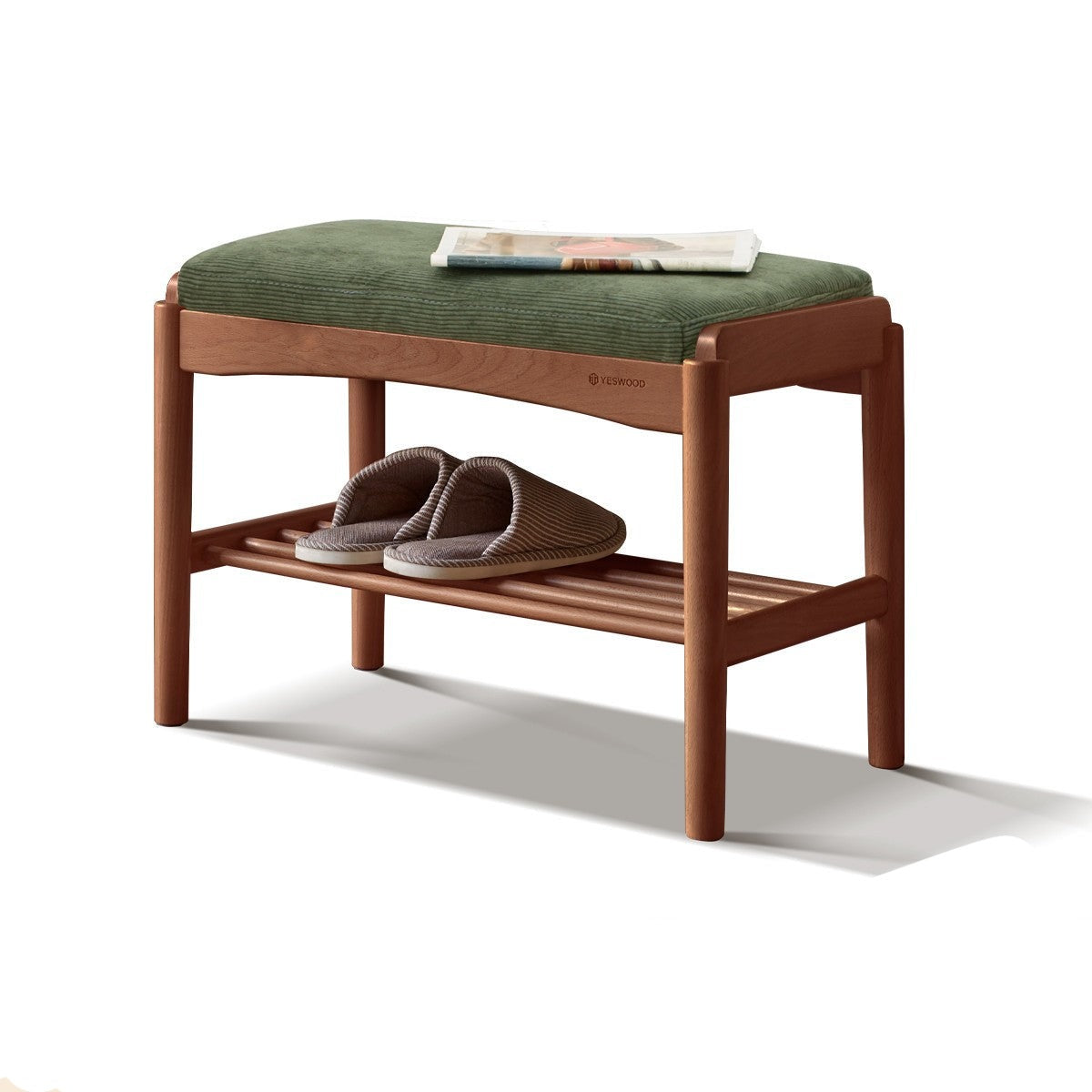 Shoe Storage Bench, Cherry wood, Oak solid wood"+