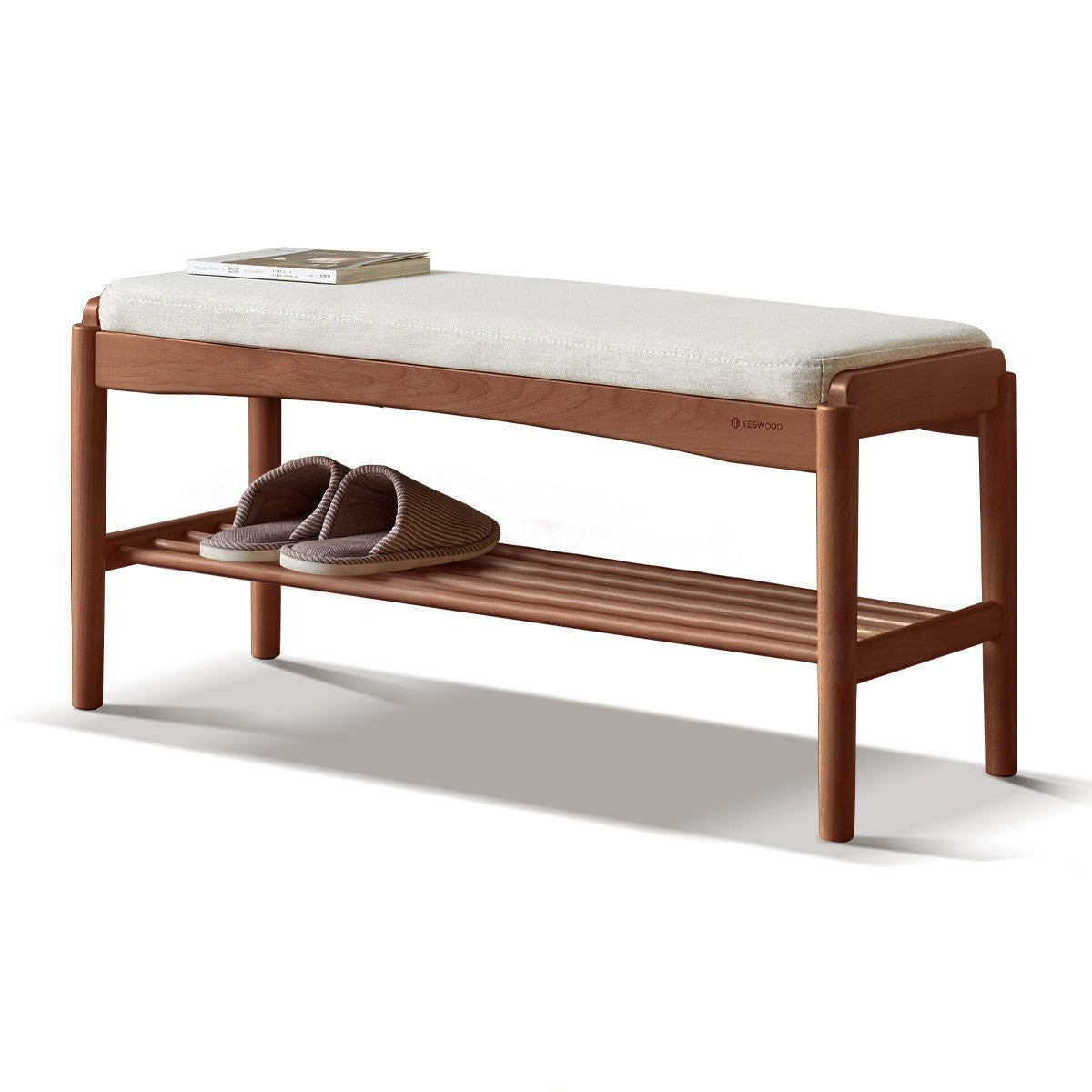 Shoe Storage Bench, Cherry wood, Oak solid wood"+