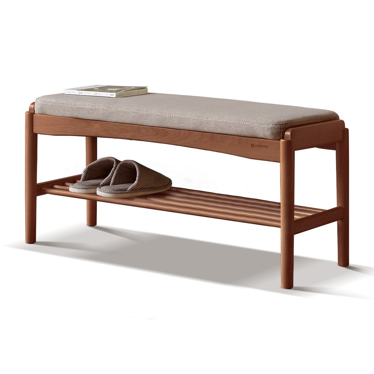Shoe Storage Bench, Cherry wood, Oak solid wood"+