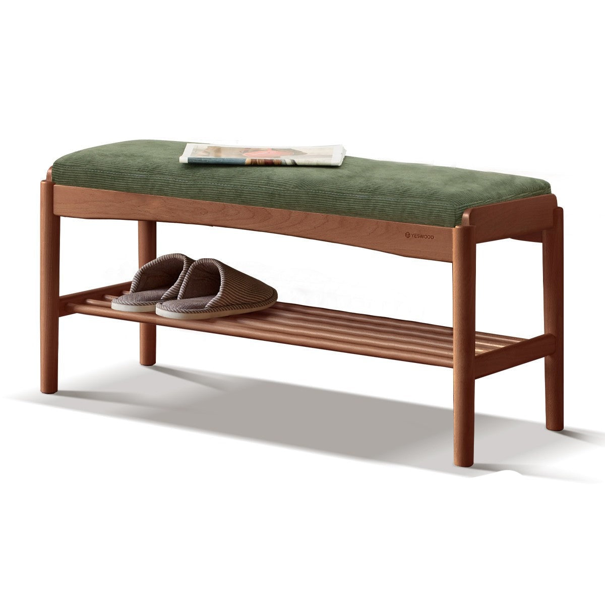 Shoe Storage Bench, Cherry wood, Oak solid wood"+
