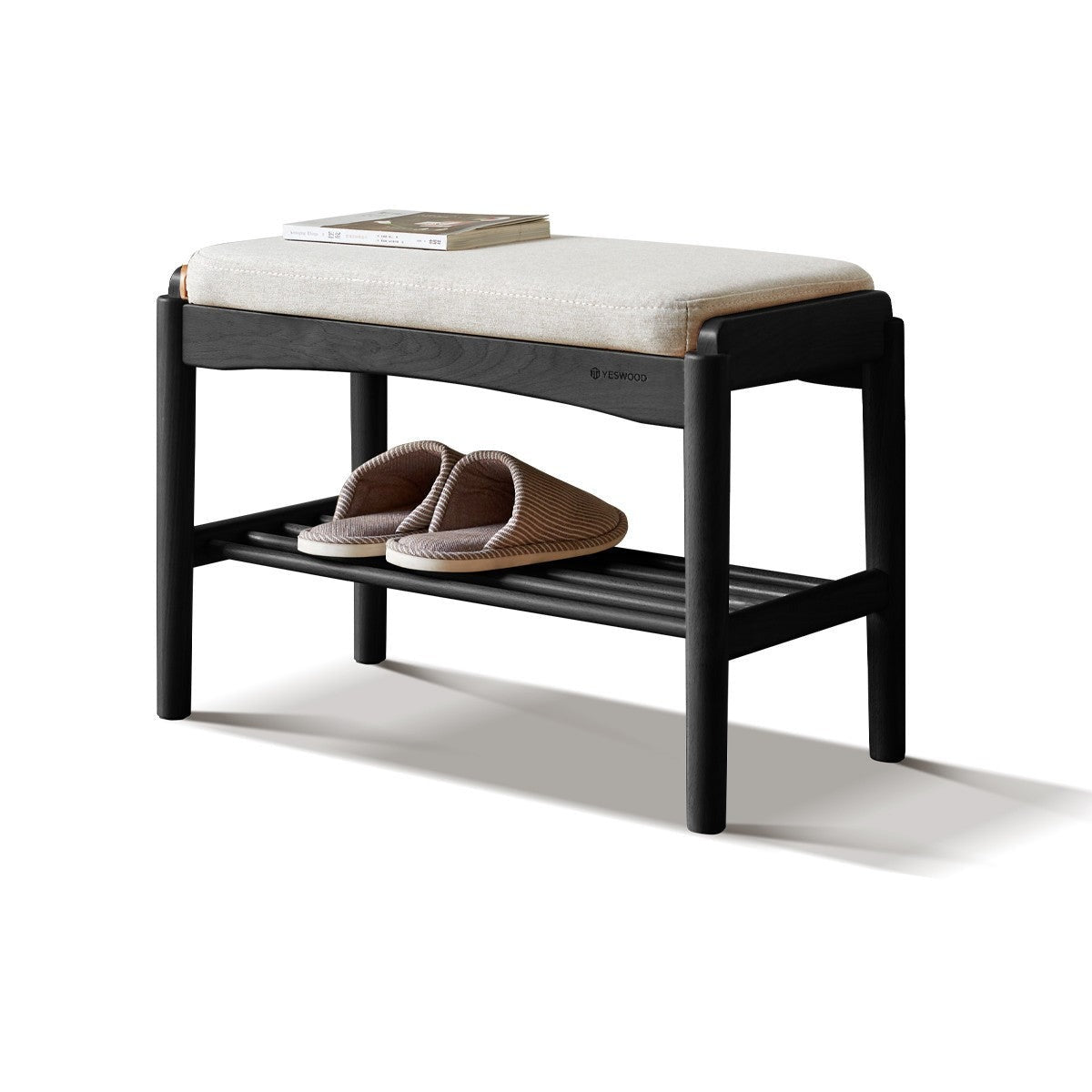 Shoe Storage Bench, Cherry wood, Oak solid wood"+