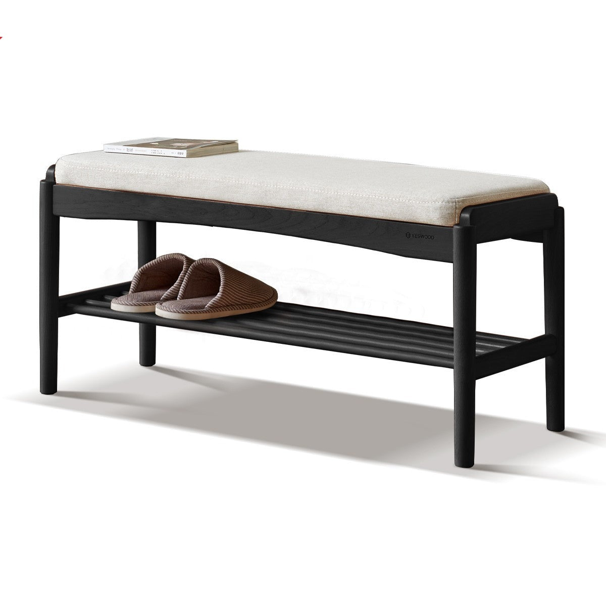 Shoe Storage Bench, Cherry wood, Oak solid wood"+