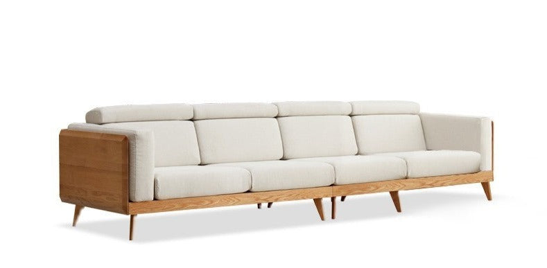 Oak, Ash Solid Wood Modern Fabric Sofa.