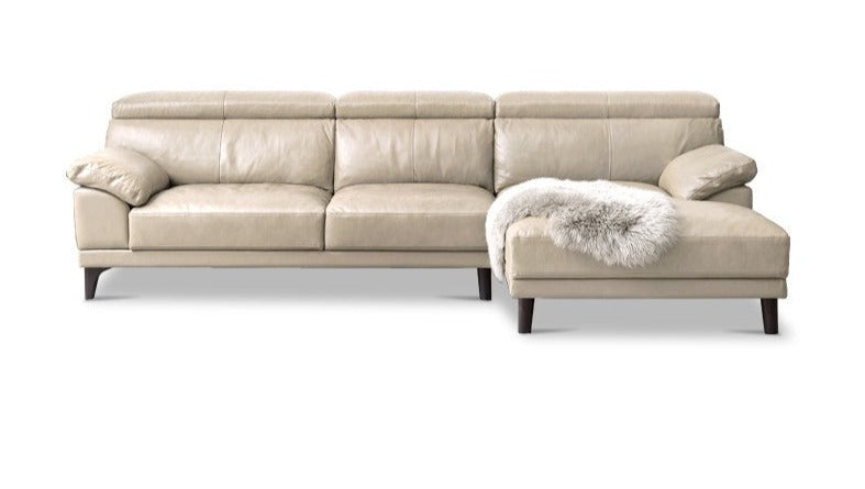 Italian-Style Yellow Cowhide Leather Sofa+