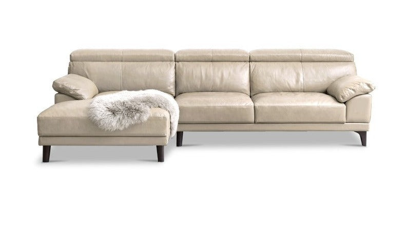 Italian-Style Yellow Cowhide Leather Sofa+
