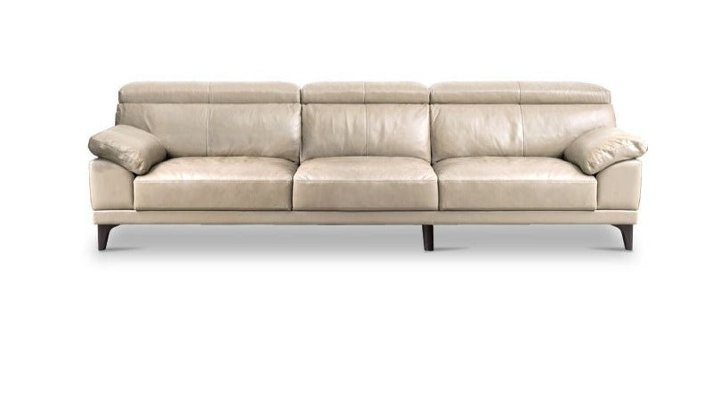 Italian-Style Yellow Cowhide Leather Sofa+